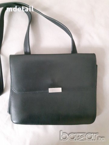 Poco Loco - интересна черна чанта от естествена кожа, снимка 5 - Чанти - 17666690