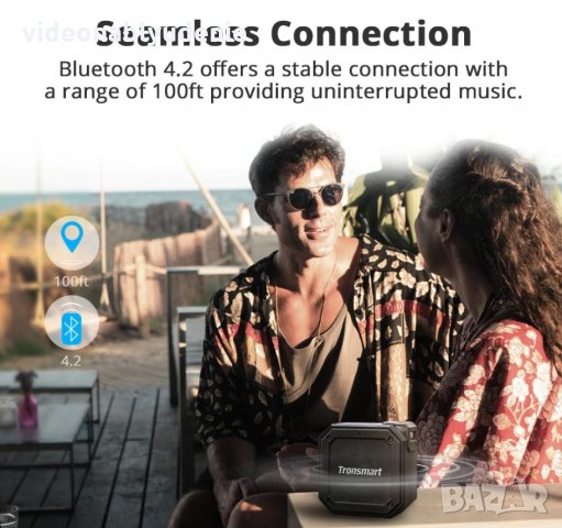 Tronsmart Groove Force Mini Bluetooth IPX7 Водонепромокаема Безжична Портативна Колонка 24 Часа Звук, снимка 4 - Слушалки и портативни колонки - 26075013