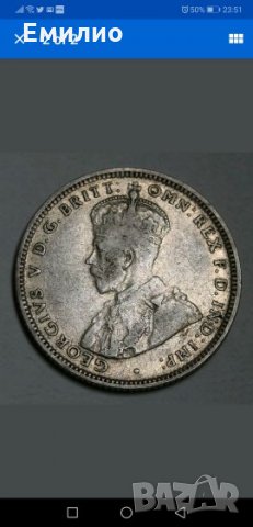 AUSTRALIA ONE SHILLING 1925 RARE, снимка 2 - Нумизматика и бонистика - 24834570