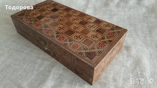 Шахматна кутия+табла,29 пула. -Изящна интарзия., снимка 3 - Антикварни и старинни предмети - 25382585