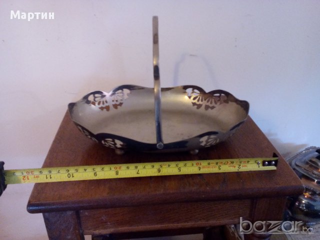 Стара масивна посребрена - Фруктиера -1бр !(121219), снимка 2 - Други стоки за дома - 14659093