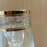 кристални чаши с златен кант , снимка 5 - Сервизи - 22180312