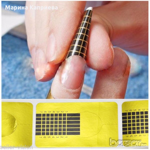 100 броя еднократни форми за изграждане на маникюр, снимка 1