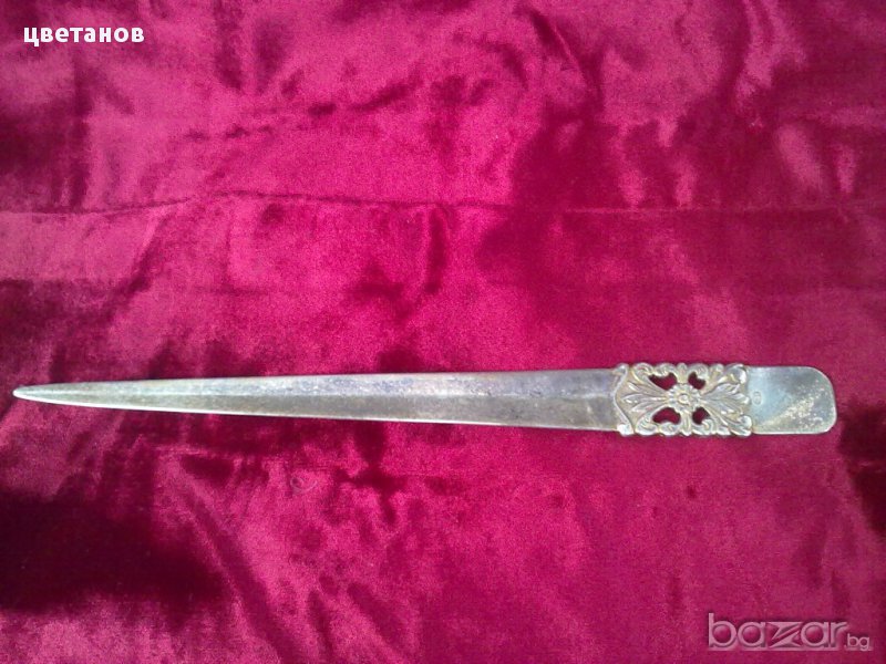 стар посребрен нож за писма, снимка 1