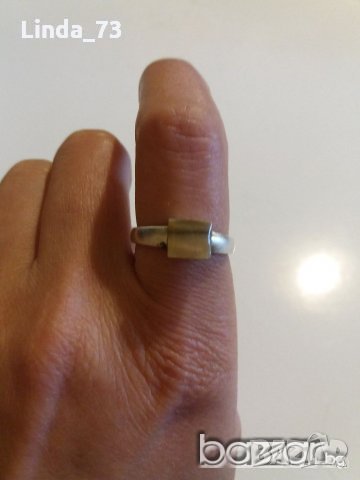 Среб.пръстен-камък-ахат-проба-925. Закупен от Италия., снимка 1