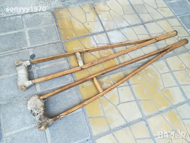 ретро патерици 2бр-110х17см-дърво, снимка 3 - Колекции - 26144824