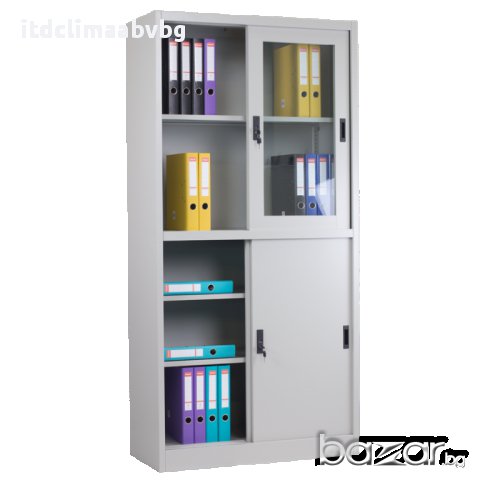 Метален шкаф за документи с плъзгащи врати-185/90/40см, снимка 2 - Гардероби - 17692757