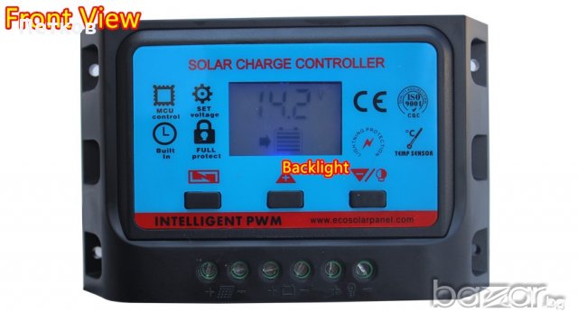 Контролер за соларен панел с LCD дислей - 30А 12/24V., снимка 7 - Други стоки за дома - 19203578