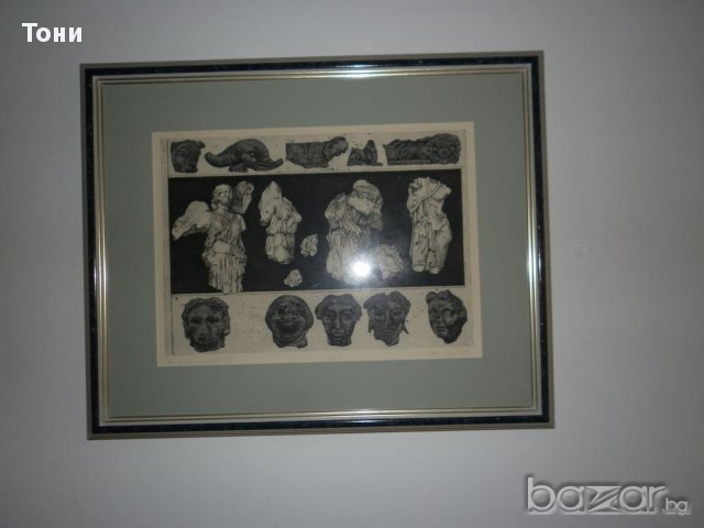 Графика А.Василев -"Античен музей 3 " 1979 г, снимка 6 - Картини - 10452969