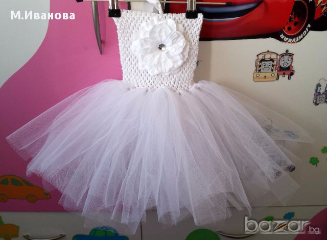 Туту рокля  в  бяло  и черно 1-3 години, снимка 2 - Бебешки рокли - 14666091