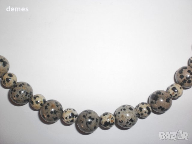  Гердан от далматински яспис-кръг, снимка 3 - Колиета, медальони, синджири - 25378654