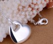 Масивен, дамски сребърен комплект със сърце-925 проба, снимка 2