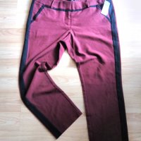 Нов панталон до глезените- цвят бордо с черен кант, снимка 4 - Панталони - 20841013