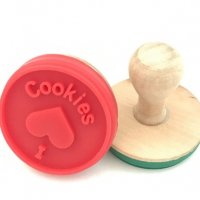 I ❤ cookies силиконов дървен печат отпечатък надпис за украса на сладки бисквитки тесто и др, снимка 1 - Други - 24818819