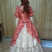 Бална рокля във викториански стил в розово и бяло, снимка 17 - Рокли - 11690524