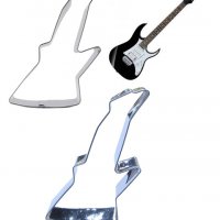 Голяма електронна китара метална форма резец за бисквитки сладки фондан тесто и др., снимка 1 - Форми - 21724251