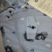 Детска риза с къс ръкав син цвят тип кенар , снимка 3 - Детски ризи - 21692116