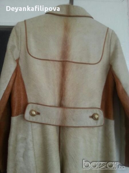 Манто от естествена кожа и косъм пони., снимка 1