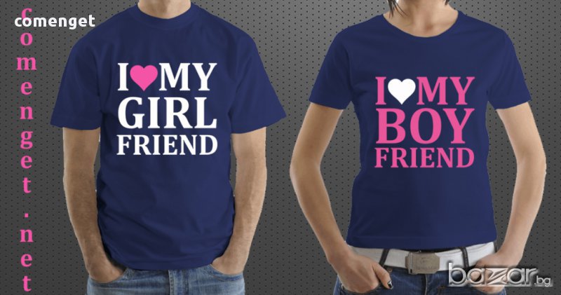 ЗА ВЛЮБЕНИ! Дизайнерски LOVE тениски в цвят по избор! Или Поръчай модел с ТВОЯ ИДЕЯ!, снимка 1