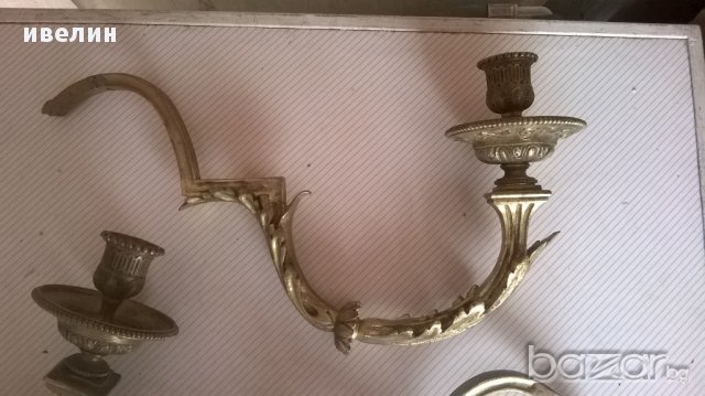 две бронзови рамена за полилей,аплик, снимка 2 - Антикварни и старинни предмети - 17701556