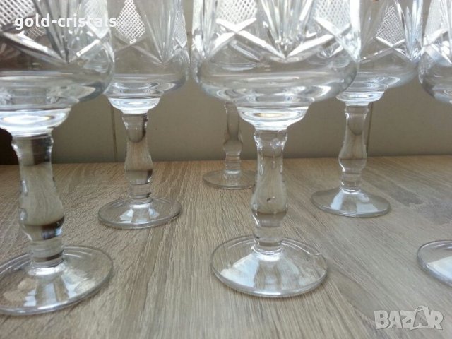 Кристални чаши за вино гравирани, снимка 4 - Антикварни и старинни предмети - 22330718
