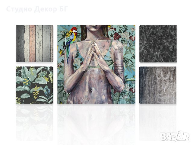 КАРТИНА ПАНО № 460 - ВИНТИДЖ ЖЕНА 5 ЧАСТИ, снимка 2 - Картини - 24882176