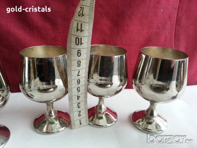 Посребрени чашки за ракия с поднос, снимка 10 - Антикварни и старинни предмети - 20696631