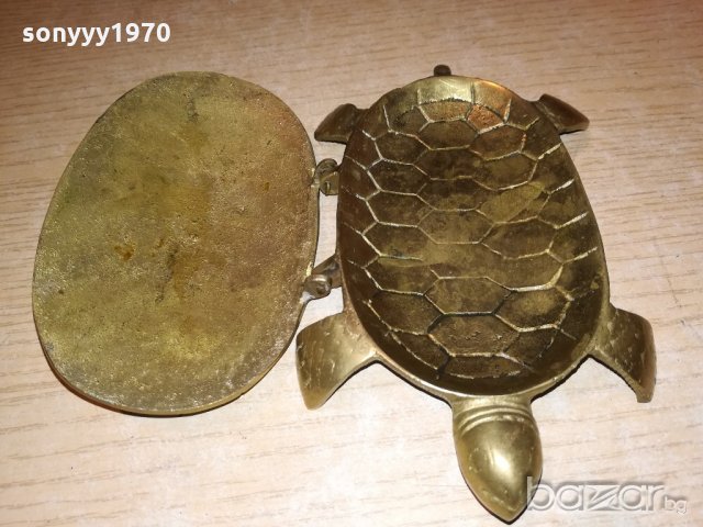 антика костенурка-ретро колекция-мед/месинг-внос франция, снимка 8 - Колекции - 21303331