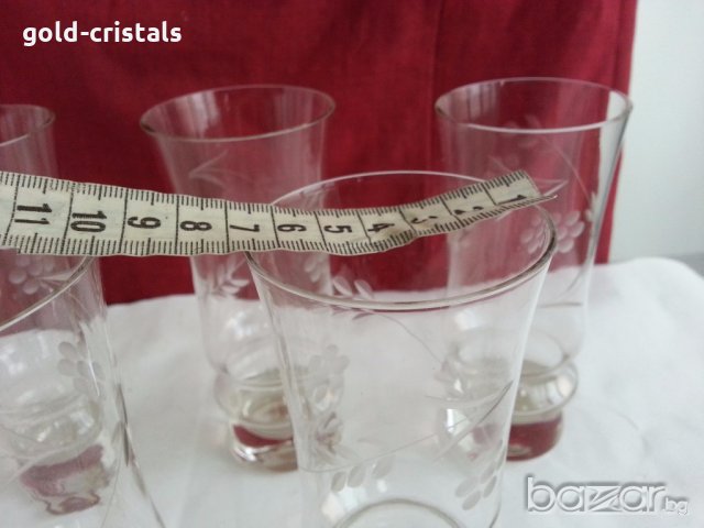 кристални чаши гравирани, снимка 9 - Антикварни и старинни предмети - 19802906