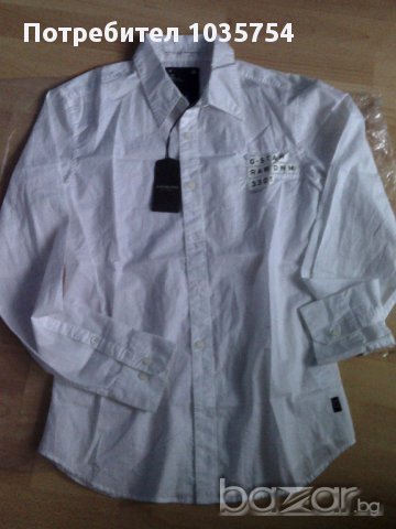 Нова бяла риза G-Star New Luxor Crush Shirt, оригинал , снимка 13 - Ризи - 10992383