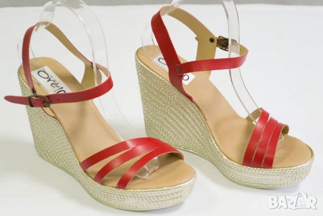 Червени дамски сандали на платформа марка Ore10, снимка 1 - Сандали - 21919295