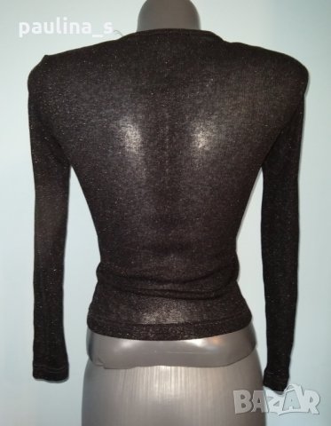 Жилетка тип блуза с черно ламе / бутиков артикул по модел на на Alessa, снимка 4 - Блузи с дълъг ръкав и пуловери - 26139718