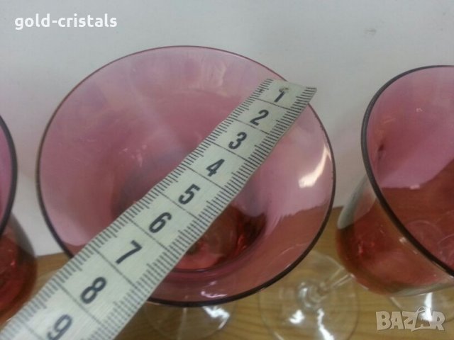 Сервиз чаши за вино цветно стъкло, снимка 9 - Антикварни и старинни предмети - 22450614
