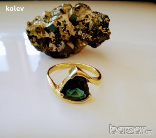 ЗАПАЗЕНА ЦЕНА ДО ИЗЧЕРПВАНЕ!златен пръстен с турмалин 2.95 грама, размер №50, снимка 2 - Пръстени - 21211282