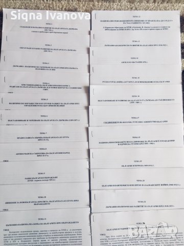 Теми по История на България за кандидат-студентски изпит в Софийски университет 