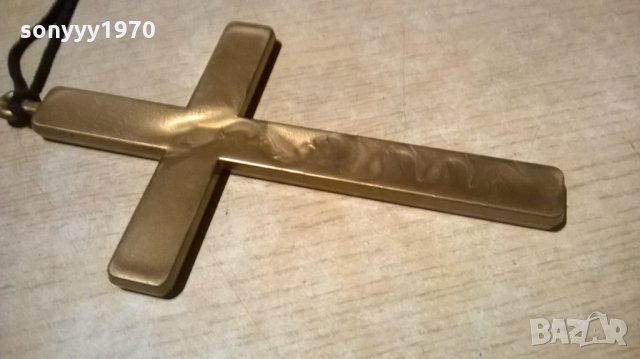 готин алуминиев кръст с въже за носене-23х13см-внос франция, снимка 3 - Колекции - 23167851