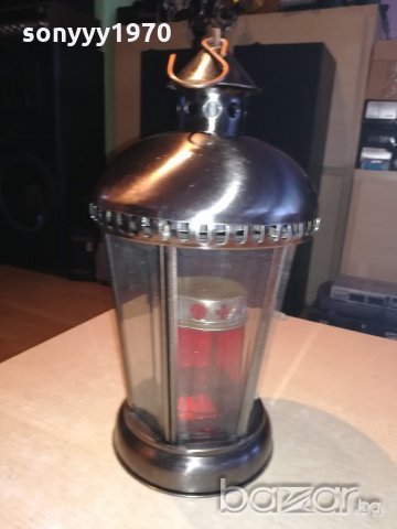иноксов фенер с стъкла-за свещ-внос холандия-34х19см, снимка 12 - Колекции - 20893381