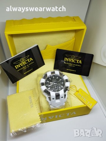 Invicta Bolt Carbon - White / Инвикта Болт Карбон - Бял / чисто нов мъжки часовник / 100% оригинален