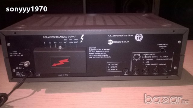 Rcf am7030 pa amplifier-made in italy-внос швеицария, снимка 8 - Ресийвъри, усилватели, смесителни пултове - 12979936