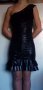 Черна рокля със златисти точки, снимка 1 - Рокли - 16377919