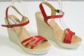 Червени дамски сандали на платформа марка Ore10, снимка 1 - Сандали - 21919295