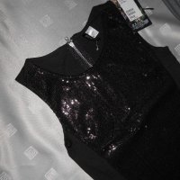 Черна рокля с пайети за парти марка H&M Divided размер S, снимка 5 - Рокли - 20395686