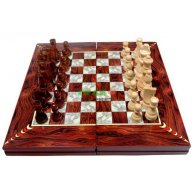 Комплект шах и табла в красива дървена кутия, снимка 2 - Други - 15740315