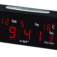 763 Настолен часовник с термометър, календар и 2 аларми, снимка 2 - Други - 24773398