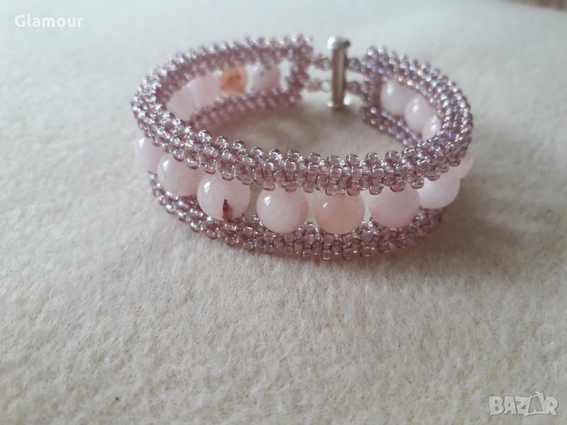 Гривна с розов кварц , снимка 1