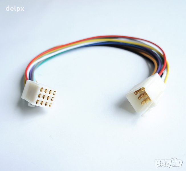 Автомобилен кабел за касетофон с накрайници 12pin(м)/12pin(ж) 0,25m 12V, снимка 1