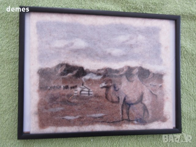 Традиционна картина от филц - Монголия , снимка 2 - Картини - 24433161