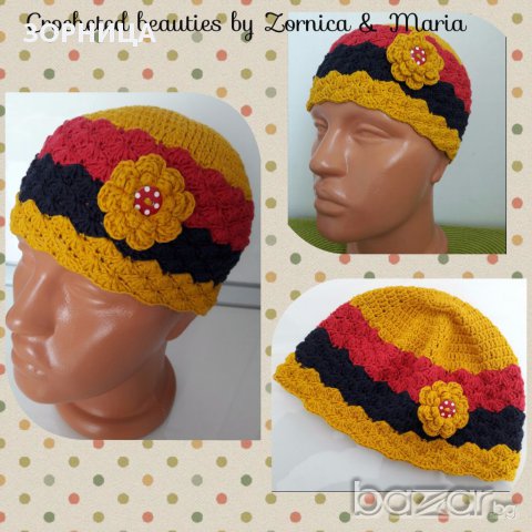 Пролетна цветна шапка, снимка 2 - Шапки, шалове и ръкавици - 18102551