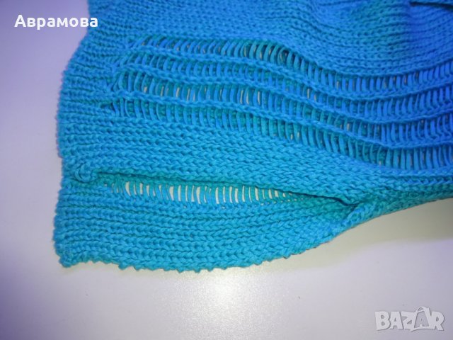 S/M Auzu синя дълга жилетка, фино плетиво – S/Mразмер, снимка 10 - Жилетки - 25152165