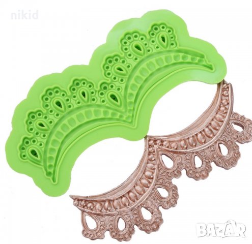 Колие капки Висяща дантела силиконов молд форма борд кант декорация и украса за торта с фондан , снимка 3 - Форми - 18613909